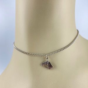 Host Pick! Horse Charm Choker Necklace, Handmade, Equestrian, Silver Plate